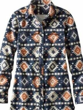 L.L. Bean Signature aztec button front dress
